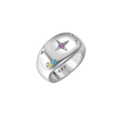 The Small Group Wears Light Luxury And Cold Wind Ring Set Ring Female